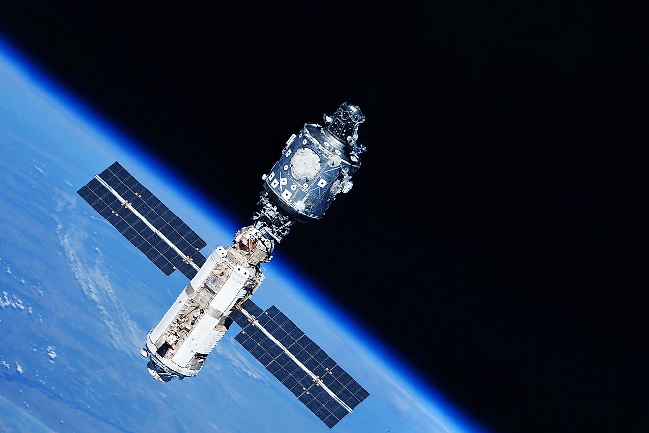 A space satellite above the Earth's surface