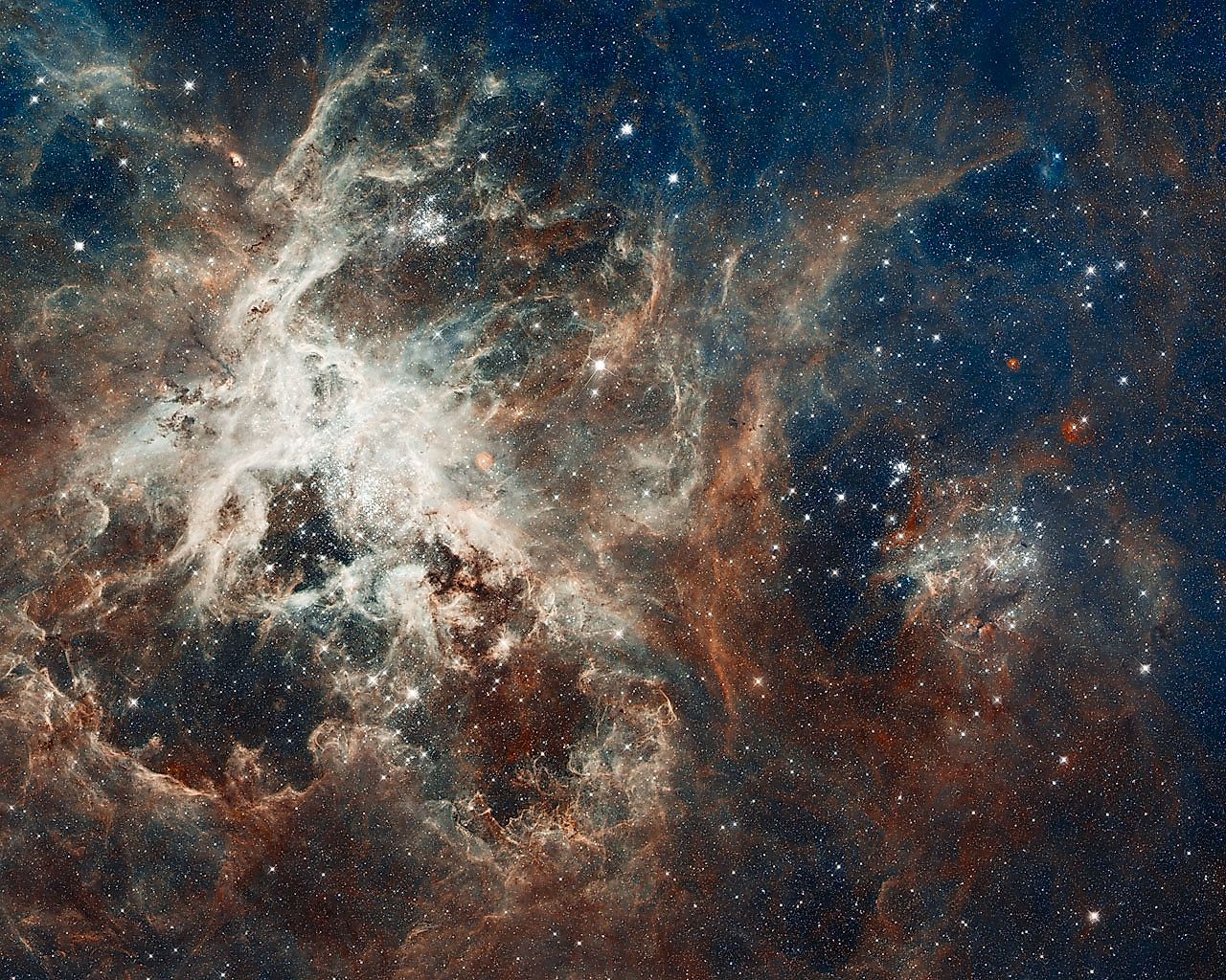 Hubble image of the Tarantula Nebula, a star-forming region home to R136a1, an extremely massive star. Image credit: NASA/ESA