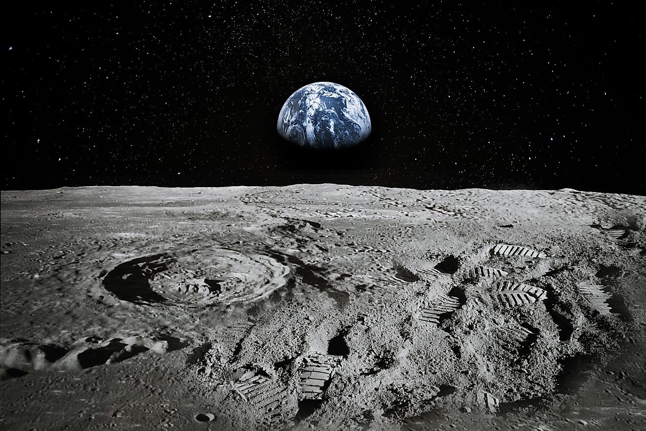 Earth as seen from the surface of the Moon.
