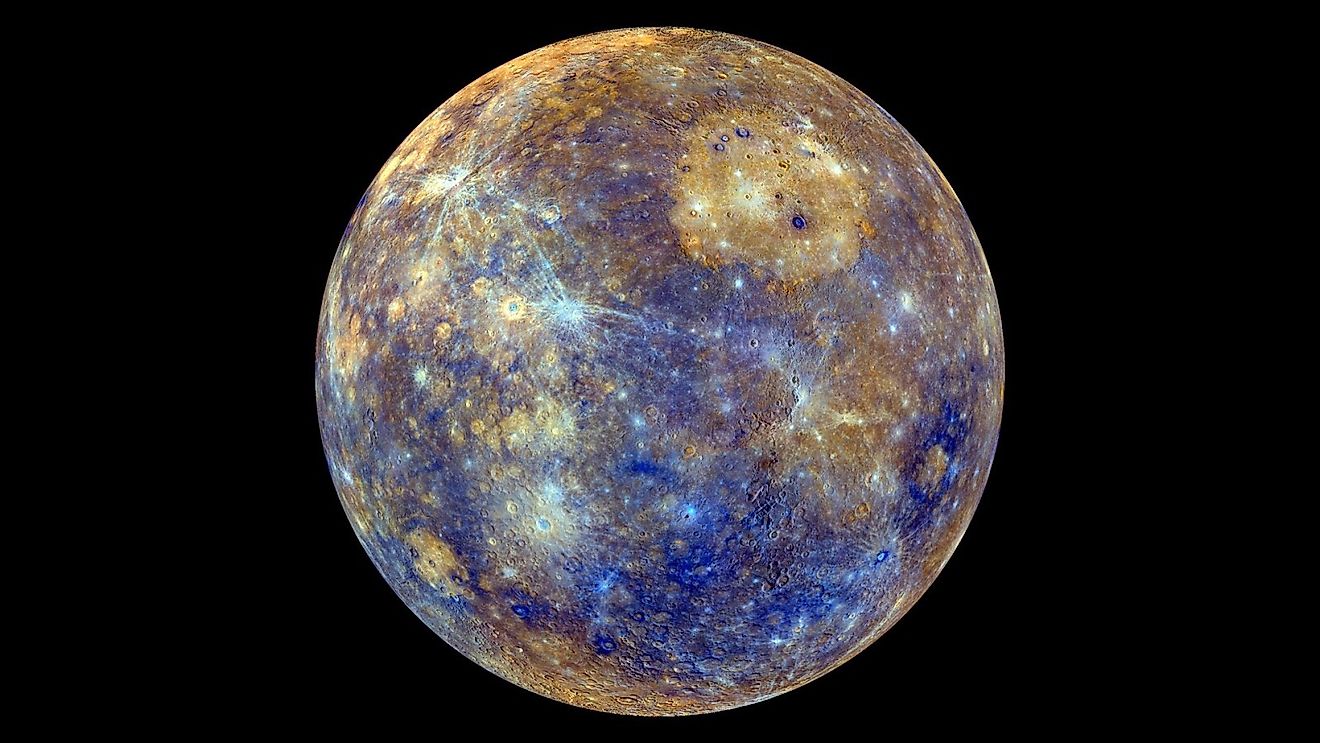 Multi-colored image of Mercury taken by Messenger. Image credit: NASA