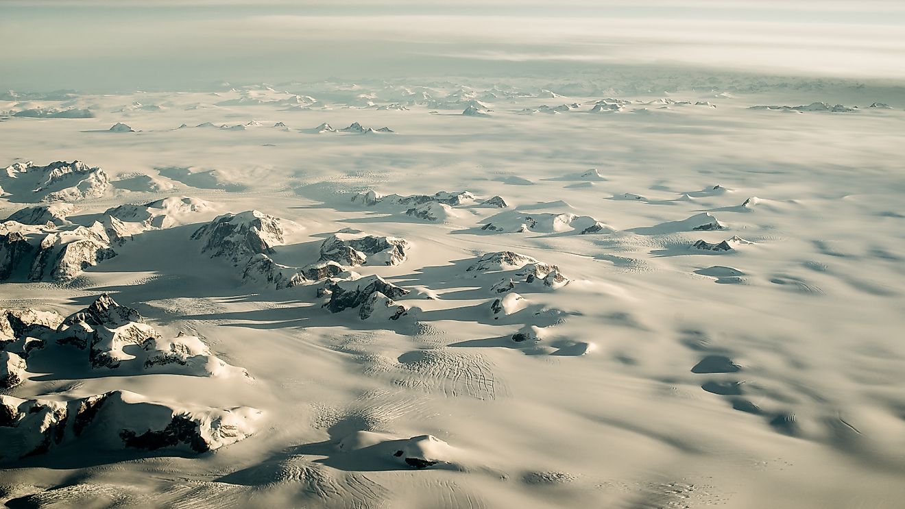 Most of Greenland's landscape is dominated by ice and snow for much of the year. Via Shutterstock / cvrestan