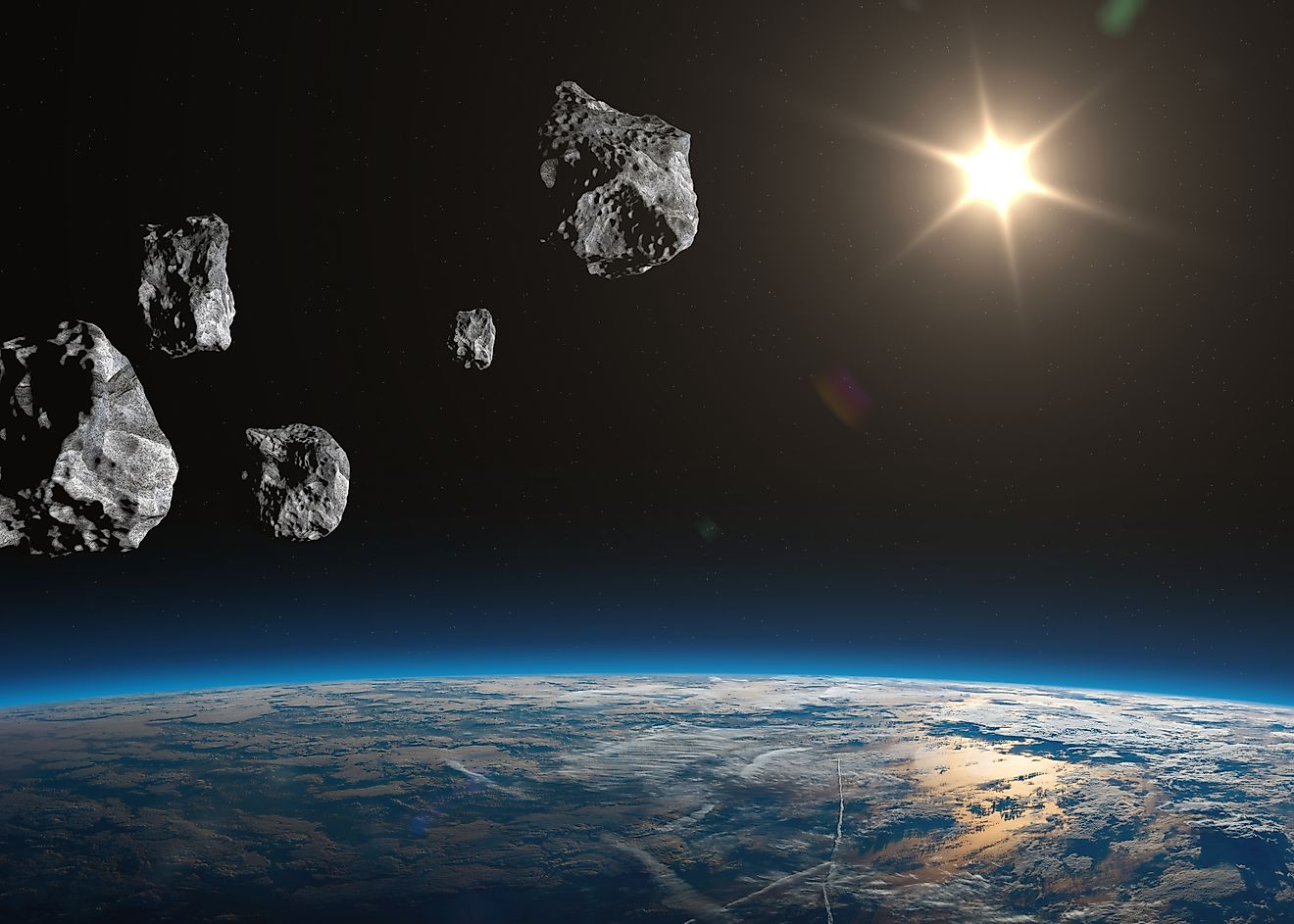 Asteroids close to Earth. Image Credits: buradaki via Shutterstock