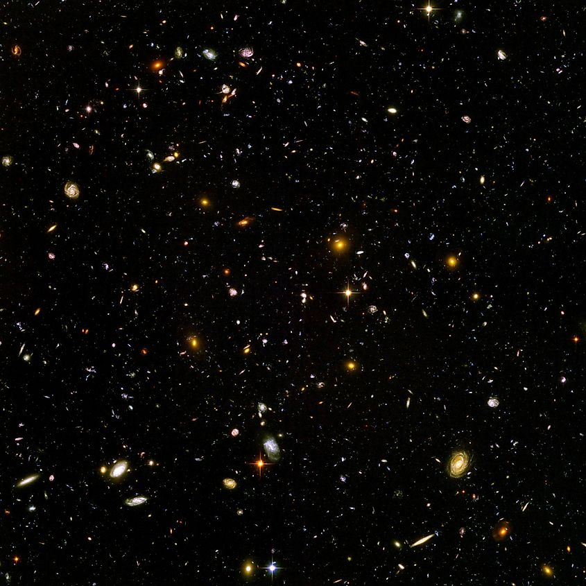 The Hubble Ultra Deep Field, an image of a small region of space in the constellation Fornax