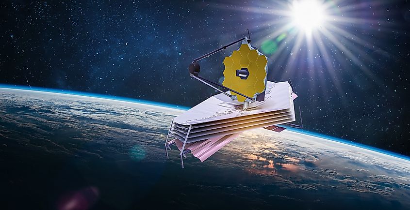 James Webb Space Telescope in outer orbit of Earth.