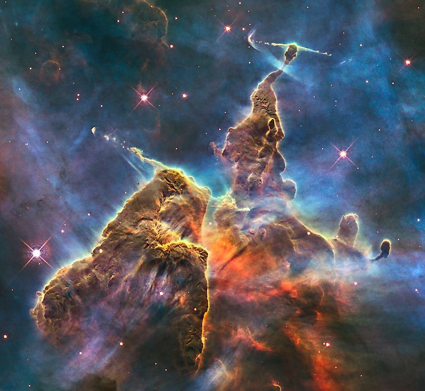 Hubble image of Mystic Mountain, a region in the Carina Nebula.