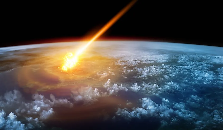 A meteor glowing as it enters the Earth's atmosphere. Via Shutterstock / solarseven