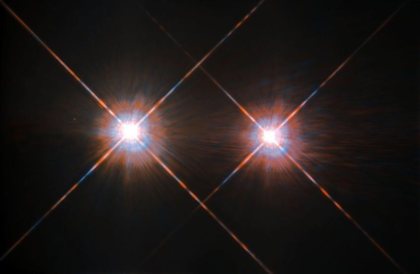 Two stars in a binary system