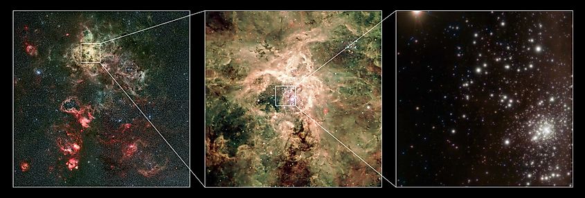 A visible-light image of the Tarantula Nebula.