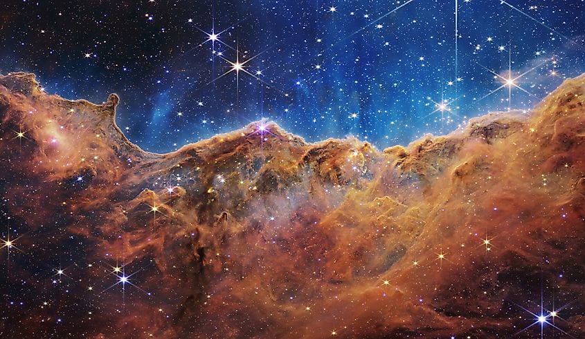 First images from the James Webb Telescope (JWST), the Carina Nebula in unprecedented detail. Credit: NASA