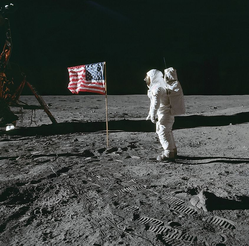 Astronaut on the surface of the Moon during the Apollo 11 mission
