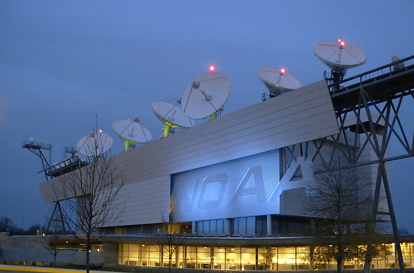NOAA Satellite Operations Facility. Editorial credit: NOAASatellites, Public Domain, https://commons.wikimedia.org/w/index.php?curid=145702722