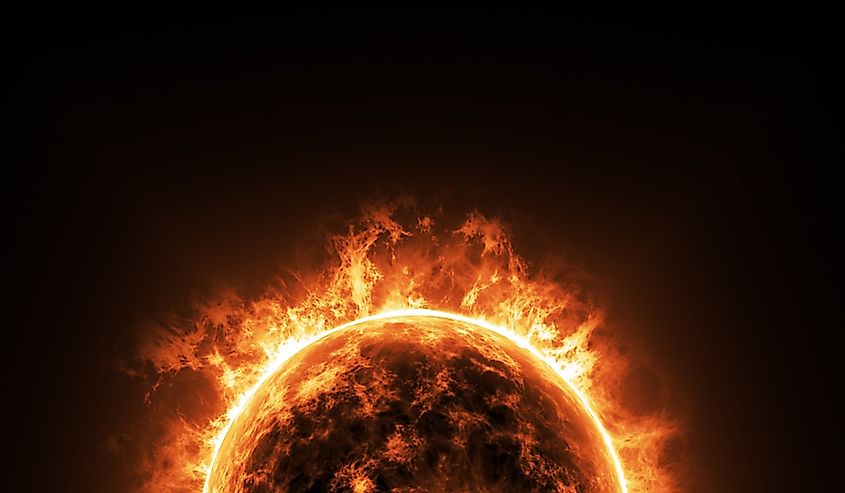 Solar flares on the surface of the Sun.