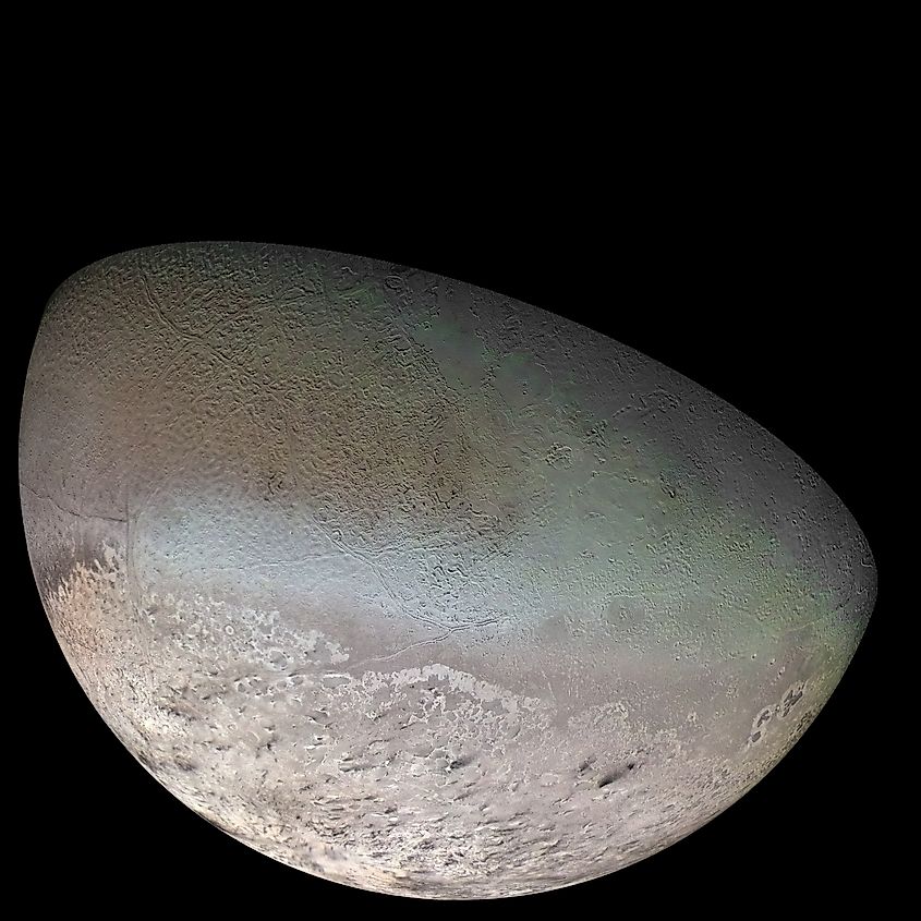 Mosaic of Triton, taken by Voyager 2. Editorial credit: NASA, Public Domain, https://commons.wikimedia.org/w/index.php?curid=96172