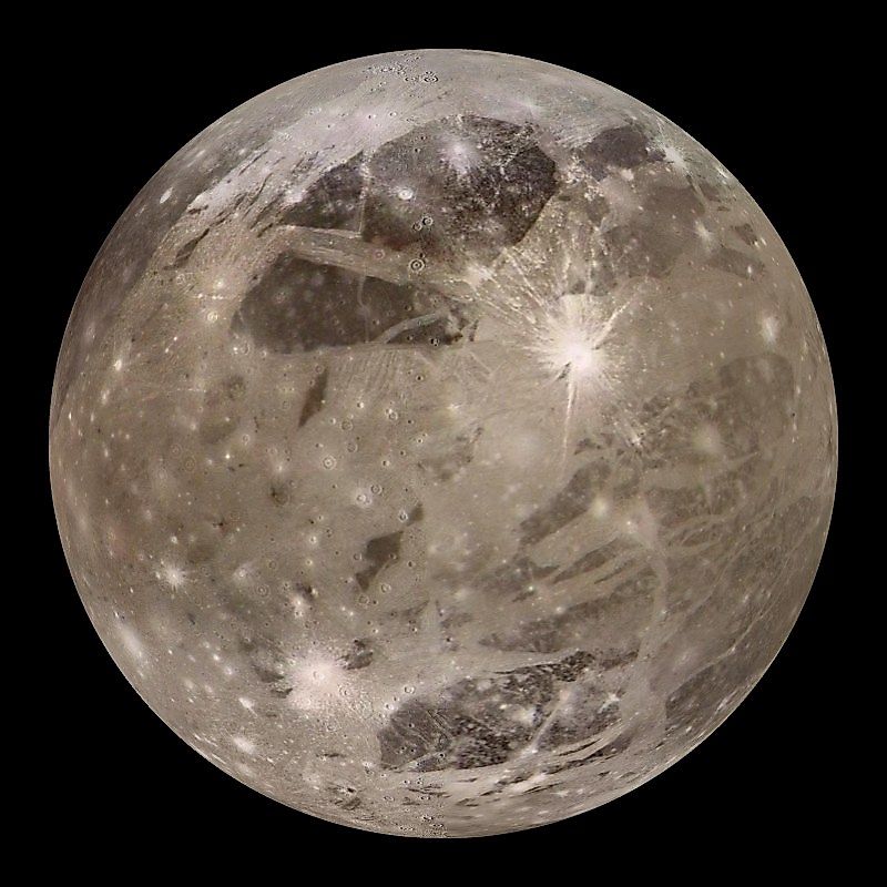 Jupiter's moon Ganymede. (National Oceanic and Atmospheric Administration, Public domain, via Wikimedia Commons)