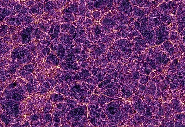 Computer simulation of the large-scale structure of the universe, known as the cosmic web