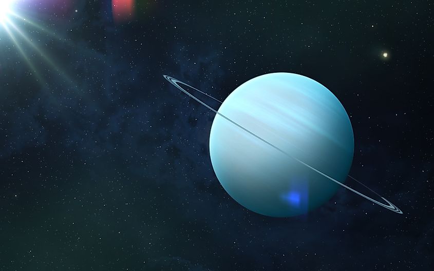View of planet Uranus from space. Space, nebula and planet Uranus. This image elements furnished by NASA.