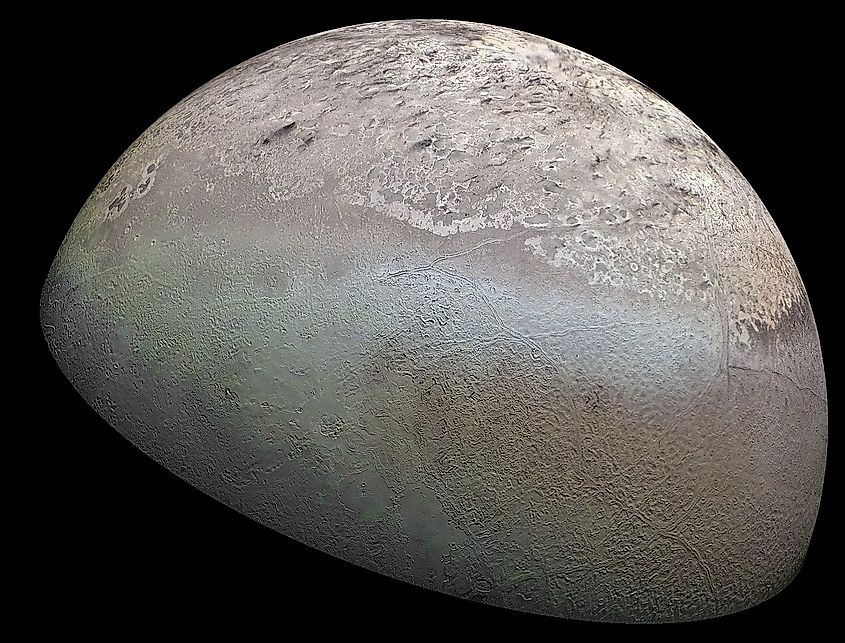 Neptune's moon Triton photographed by the Voyager 2 spacecraft