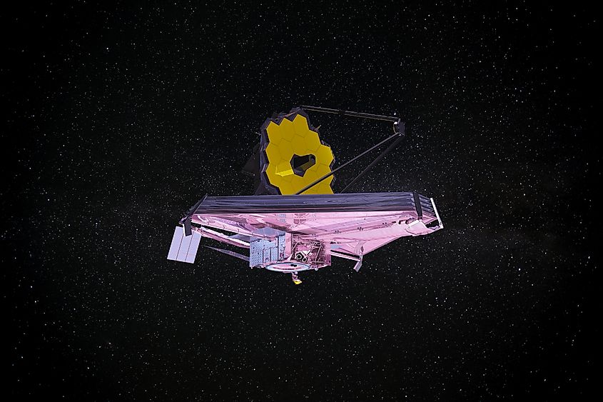 The James Webb Space Telescope against the darkness of space