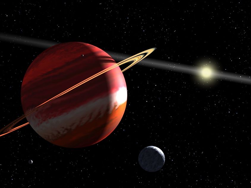The planets of the solar system shown in order of their orbits.