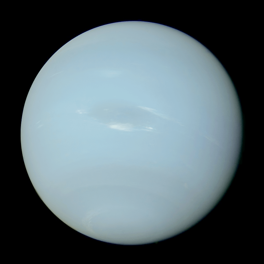 Neptune in true colour, taken by Voyager 2 on August 25, 1989.
