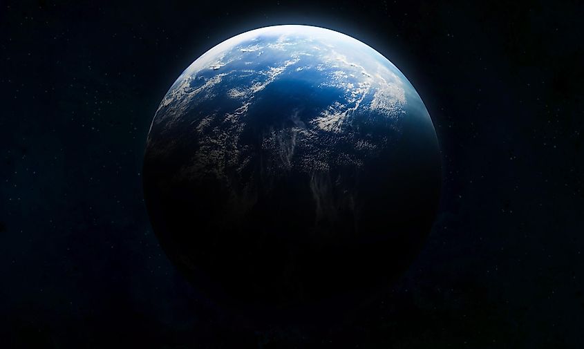Illustration of Earth seen from space.