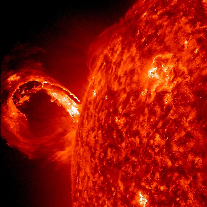 A coronal mass ejection erupting from the edge of the Sun