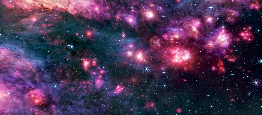 A James Webb Telescope image of Sagittarius B2. By europeanspaceagency - Sagittarius B2 (MIRI image), CC BY-SA 4.0, https://commons.wikimedia.org/w/index.php?curid=175543080