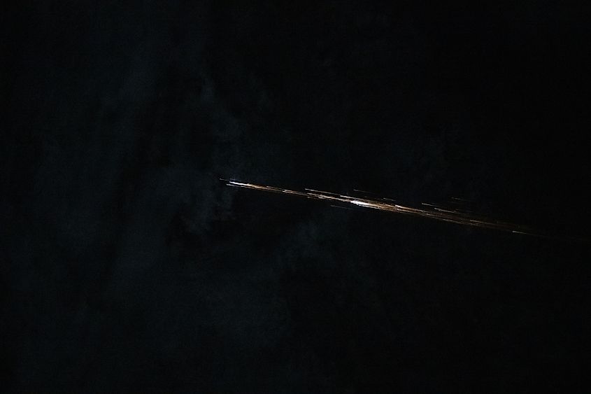 A piece of unidentified space debris is pictured from the International Space Station. Editorial credit: NASA Johnson Space Center, Public Domain, https://commons.wikimedia.org/w/index.php?curid=191326476