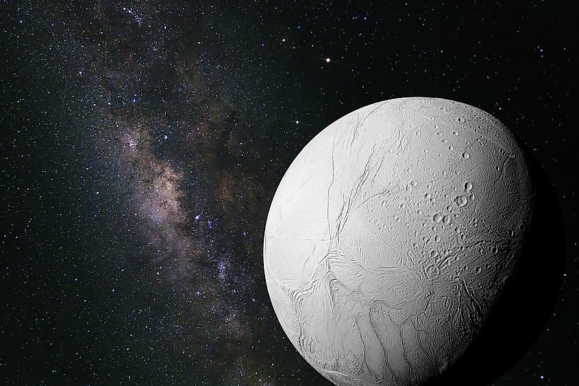 Deep-sea hydrothermal vents, similar to those thought to exist on the floor of Enceladus's ocean.