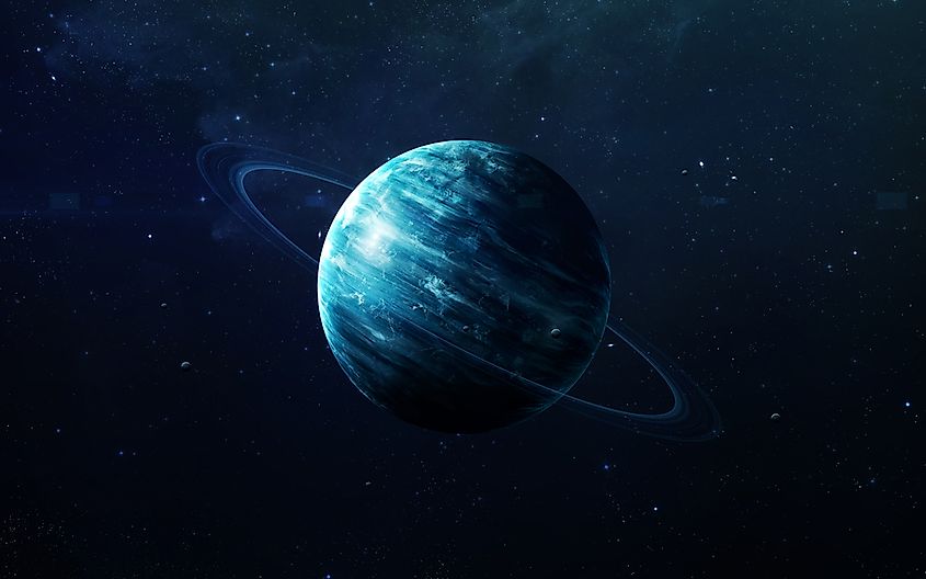 Illustration of the blue-green ice giant Uranus.