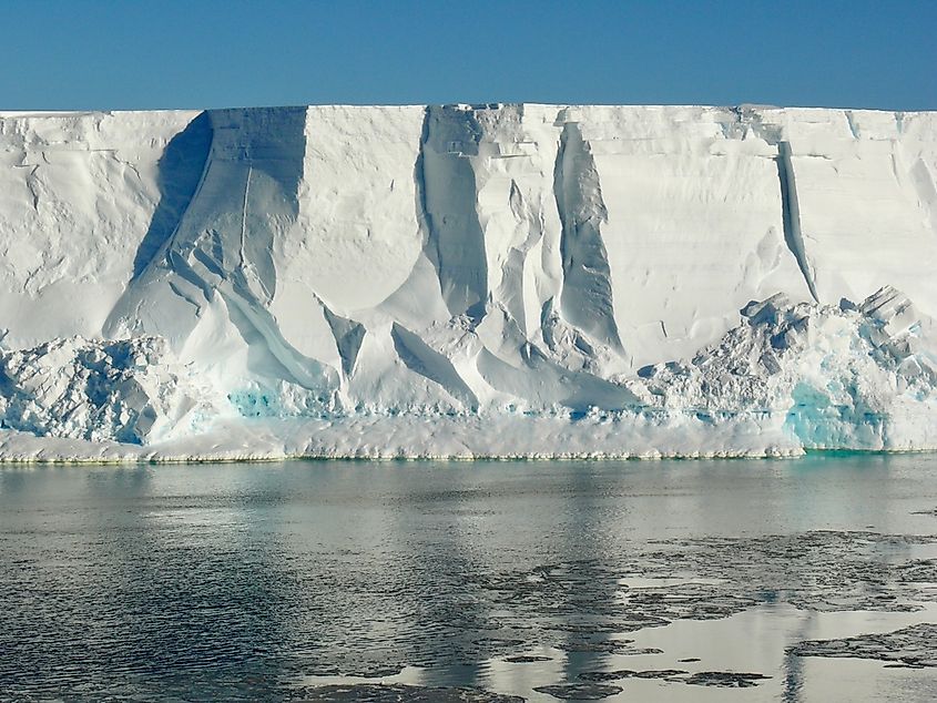 Ross Ice Shelf is the largest ice shelf in Antarctica. Via Shutterstock / Dale Lorna Jacobsen