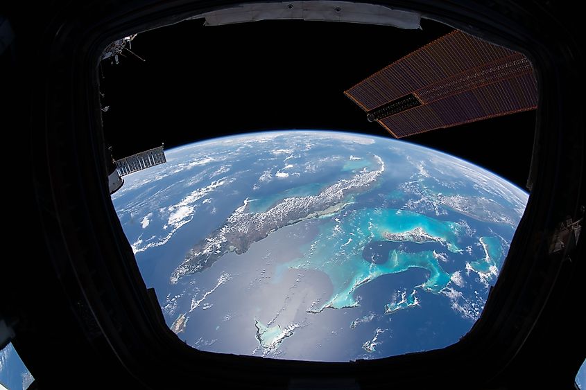 Bahamas photo taken by an astronaut from inside the Cupola on the International Space Station