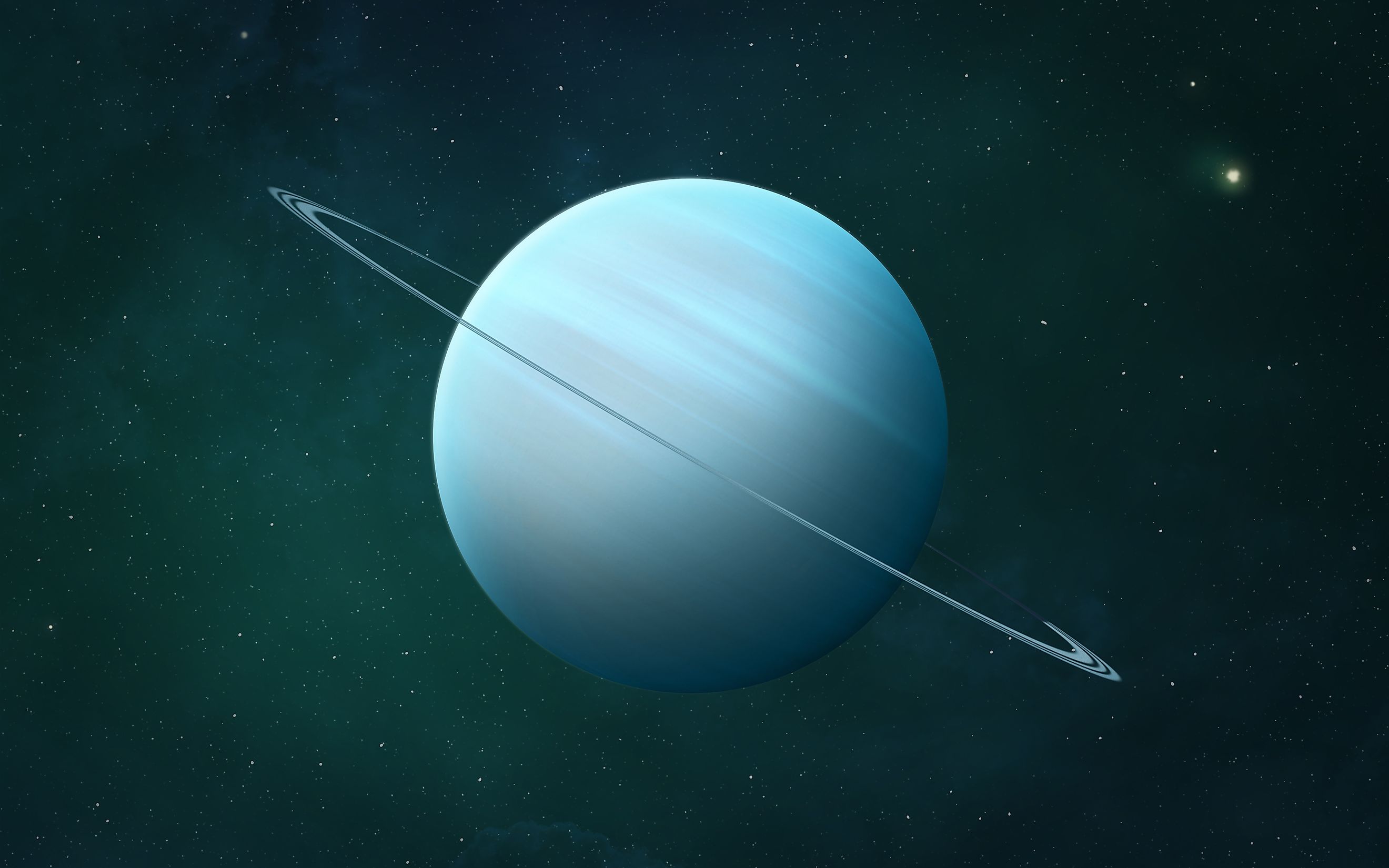 View of Uranus in space.