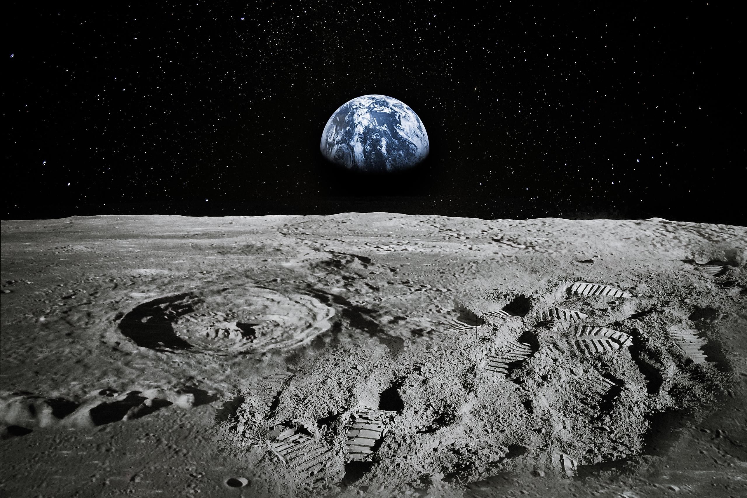 Earth as seen from the surface of the Moon.