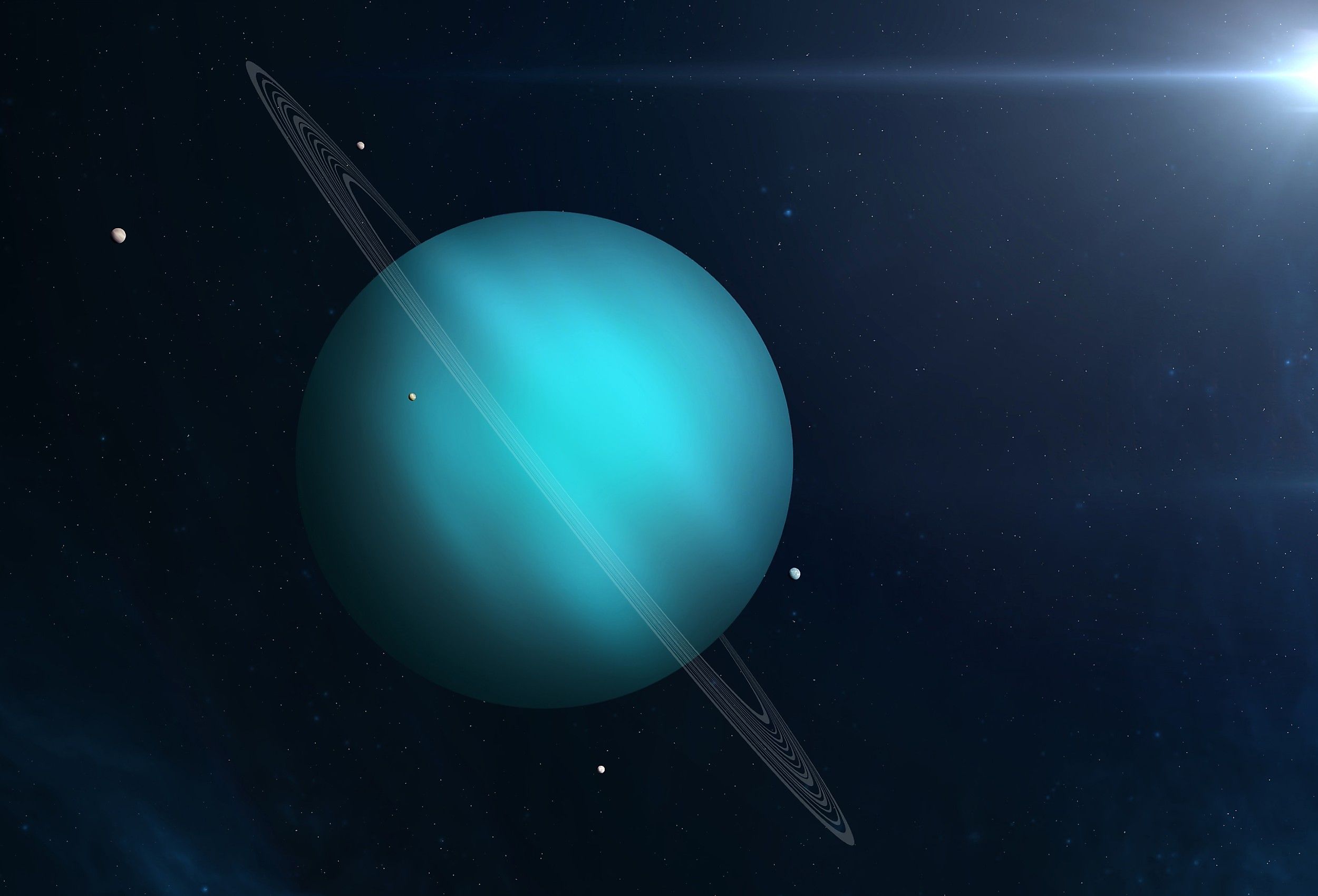 View of planet Uranus from space.