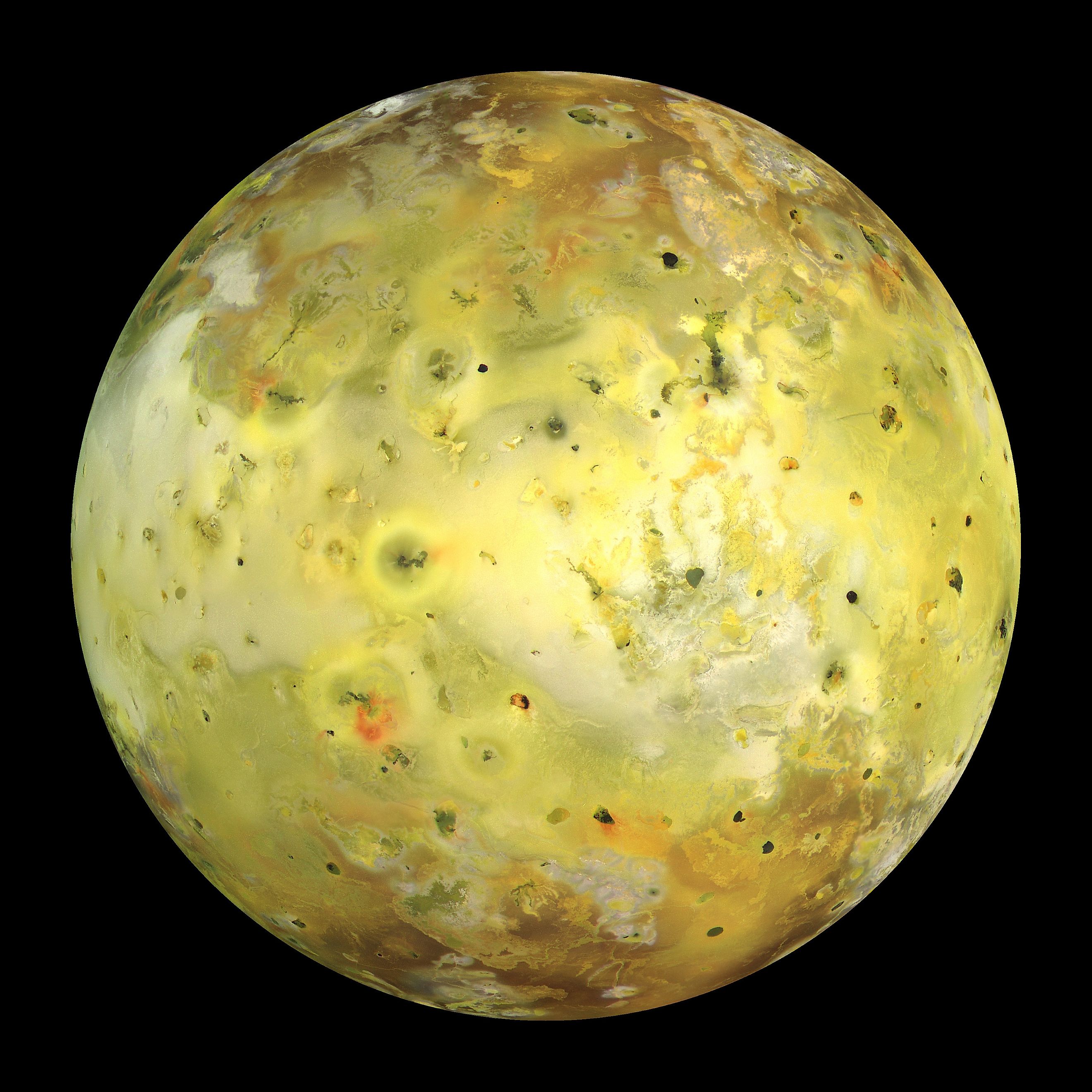 A mosaic of images of Jupiter's moon Io taken by NASA’s Galileo spacecraft. Credit: NASA / JPL / University of Arizona, Public domain, via Wikimedia Commons